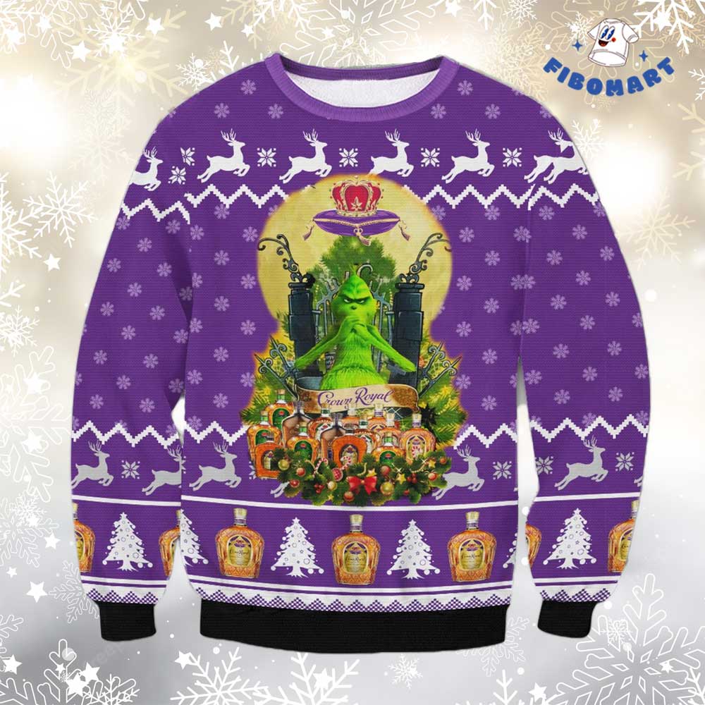 Crown Royal Grinch Ugly Christmas Sweater