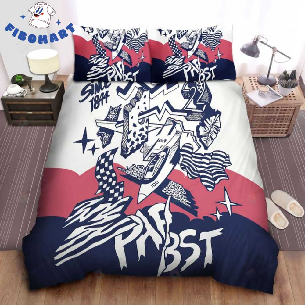 Breaking Airplane Pabst Blue Ribbon Bedding Set