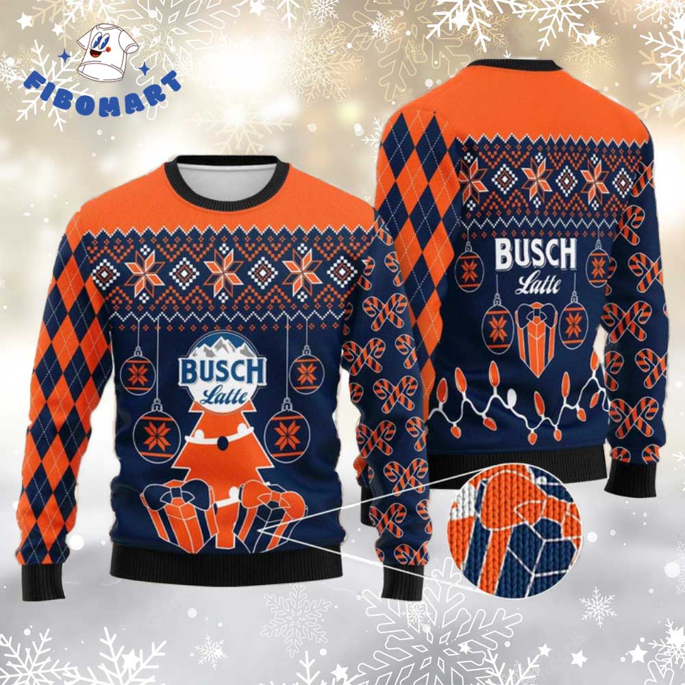 Christmas Tree Busch Latte Ugly Christmas Sweater