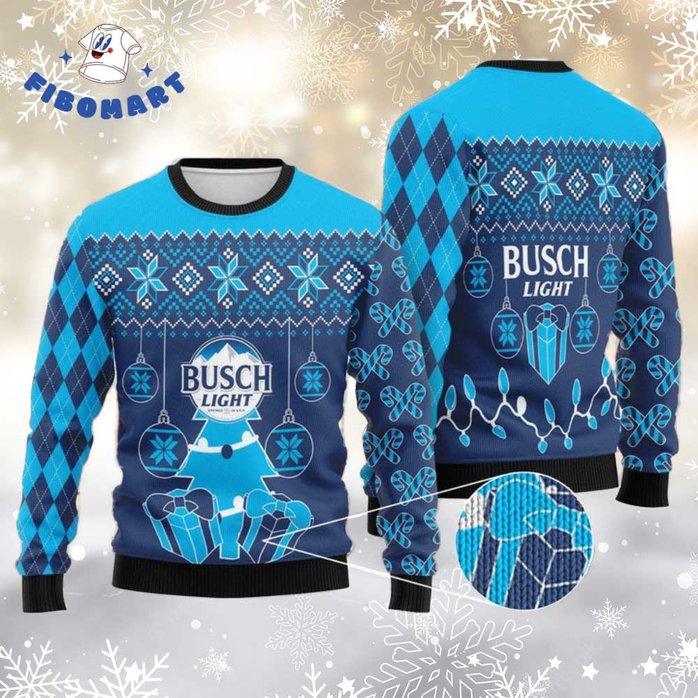 Christmas Tree Busch Light Ugly Christmas Sweater