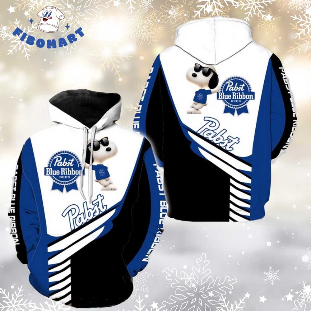 Cool Snoopy Pabst Blue Ribbon 3D Hoodie