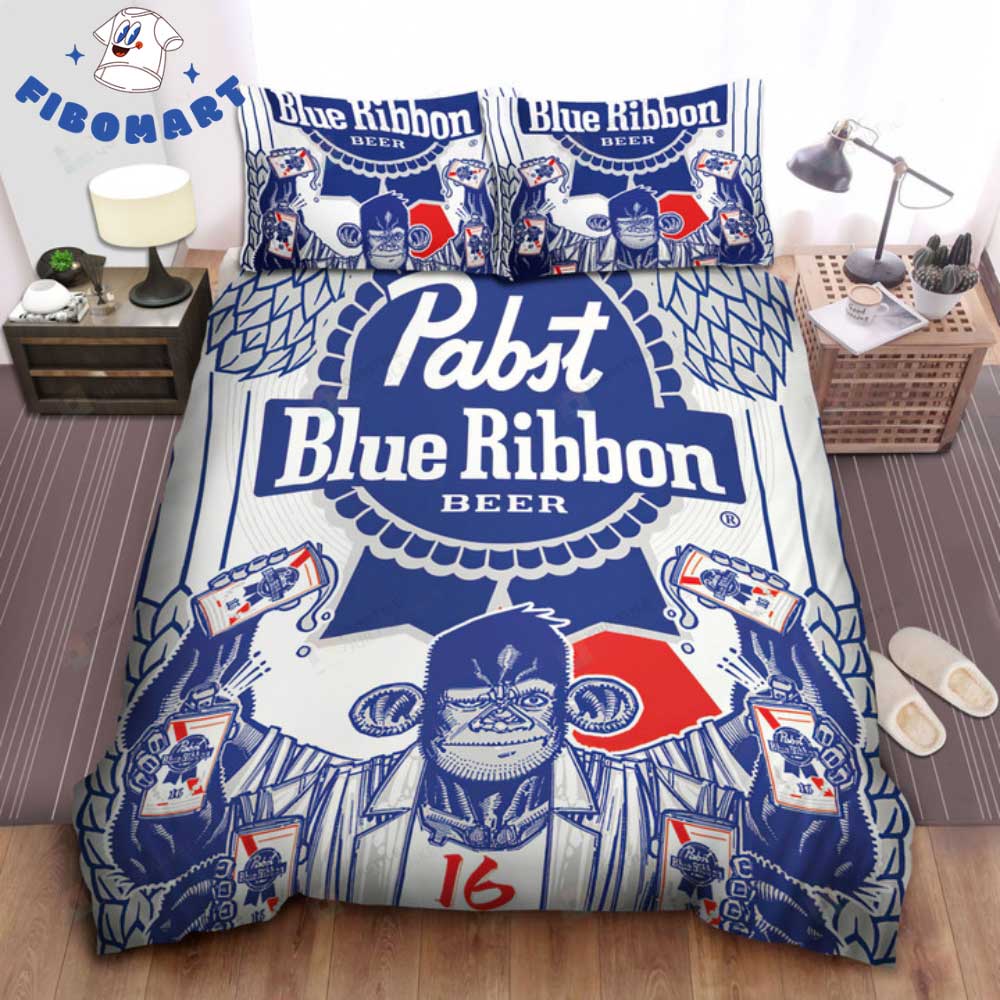 Gorilla Pabst Blue Ribbon Beer Bedding Set