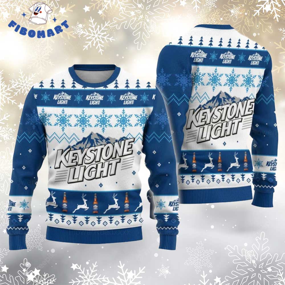 Keystone Light Snowflake Ugly Christmas Sweater