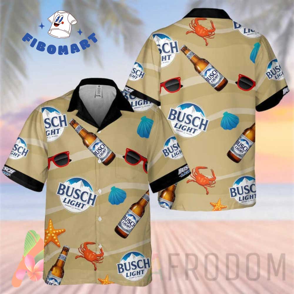 Marine Animals Busch Light Bottle Hawaiian Shirt