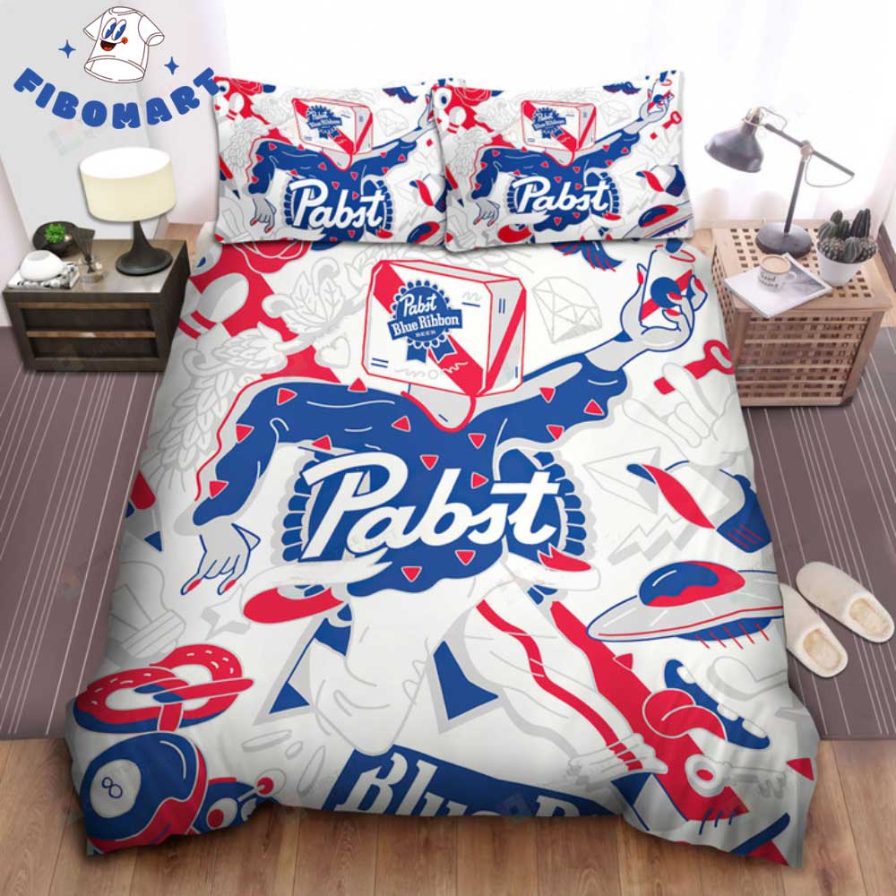 Pabst Blue Ribbon Man UFO Bedding Set
