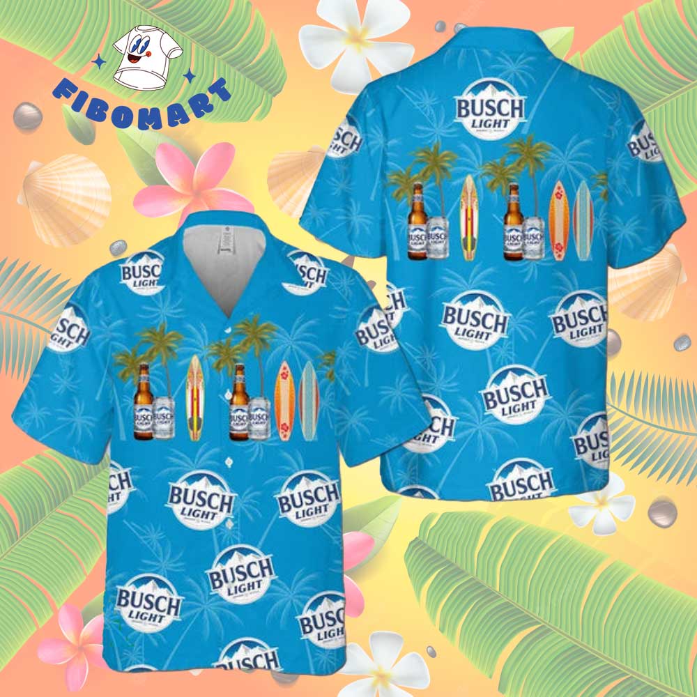 Surfboard Busch Light Hawaiian Shirt