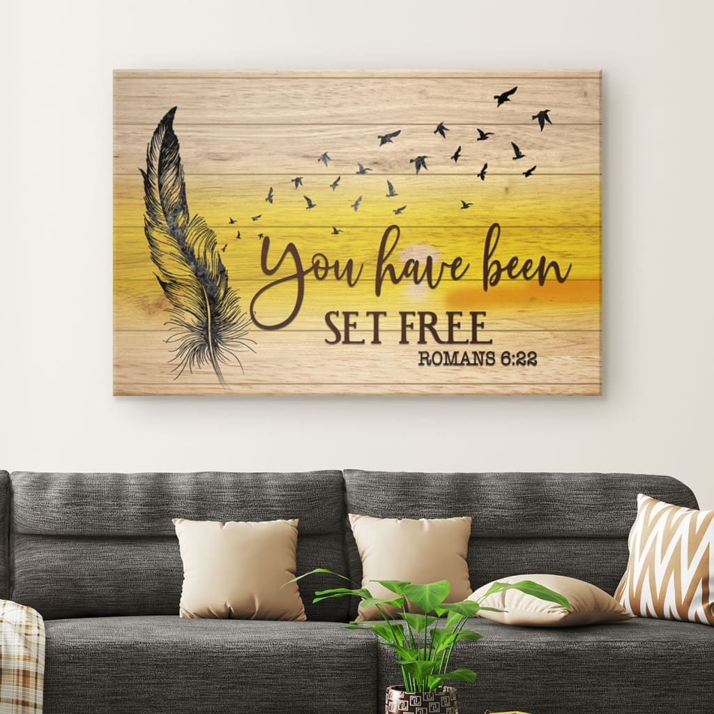 You Have Been Set Free Romans 622 Canvas Wall Art – Christian Canvas – Faith Canvas